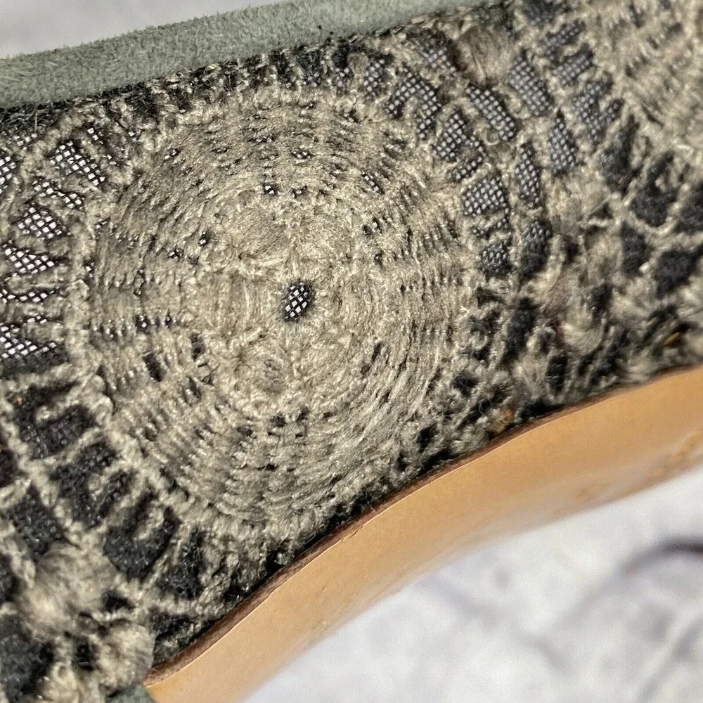 Latitude Femme Italy Pumps Women Size 40 US 9 Gray Suede Crochet Mesh 3